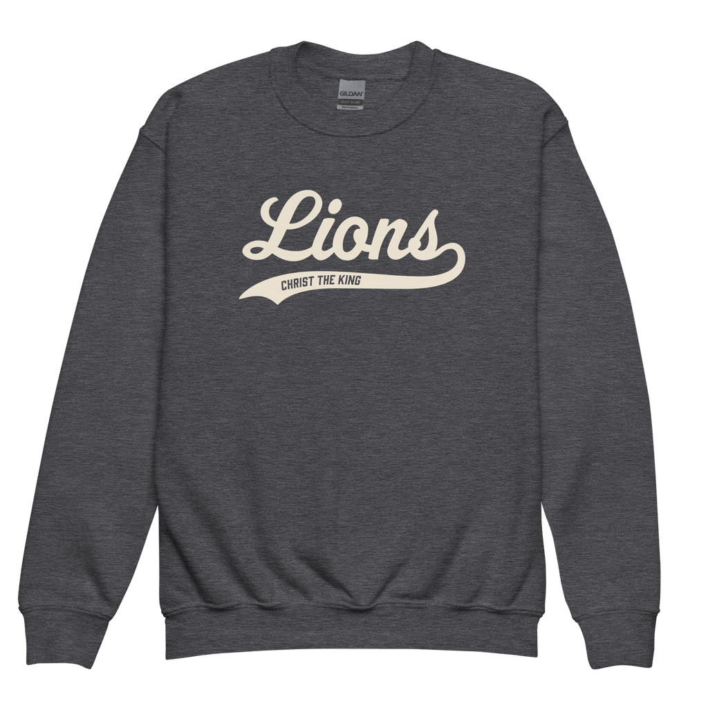 Lions Script Youth Crew Neck