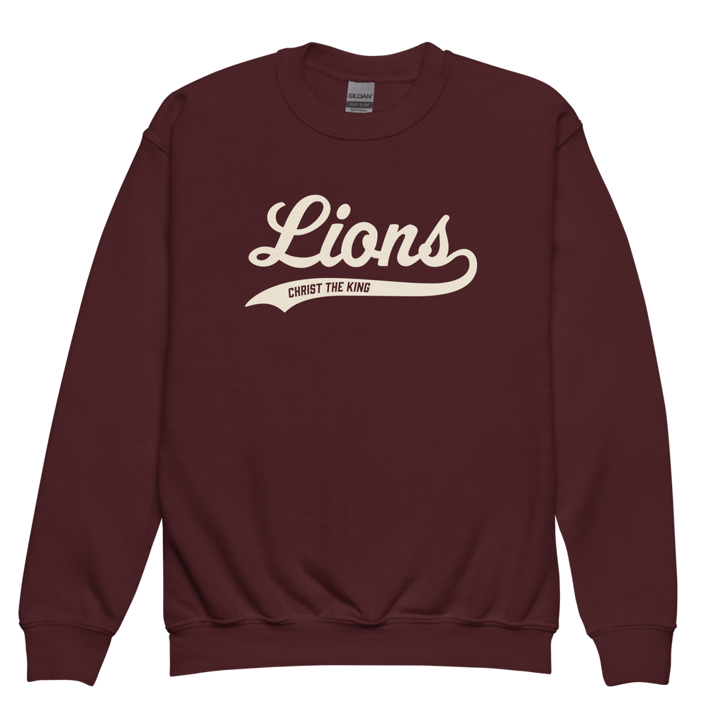 Lions Script Youth Crew Neck