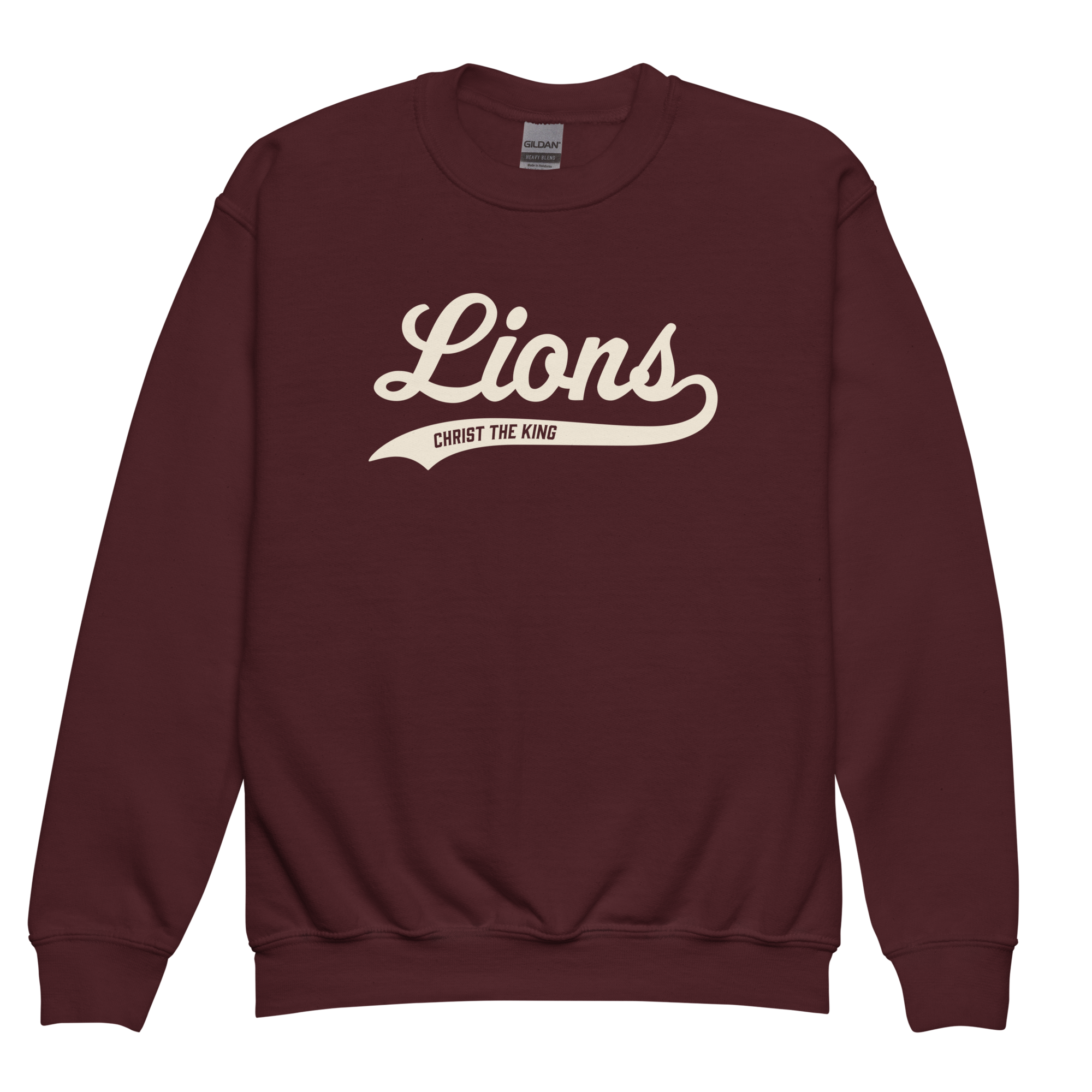 Lions Script Youth Crew Neck